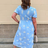 Azure Bloom Smocked Midi Dress - The Pink Pineapple 850