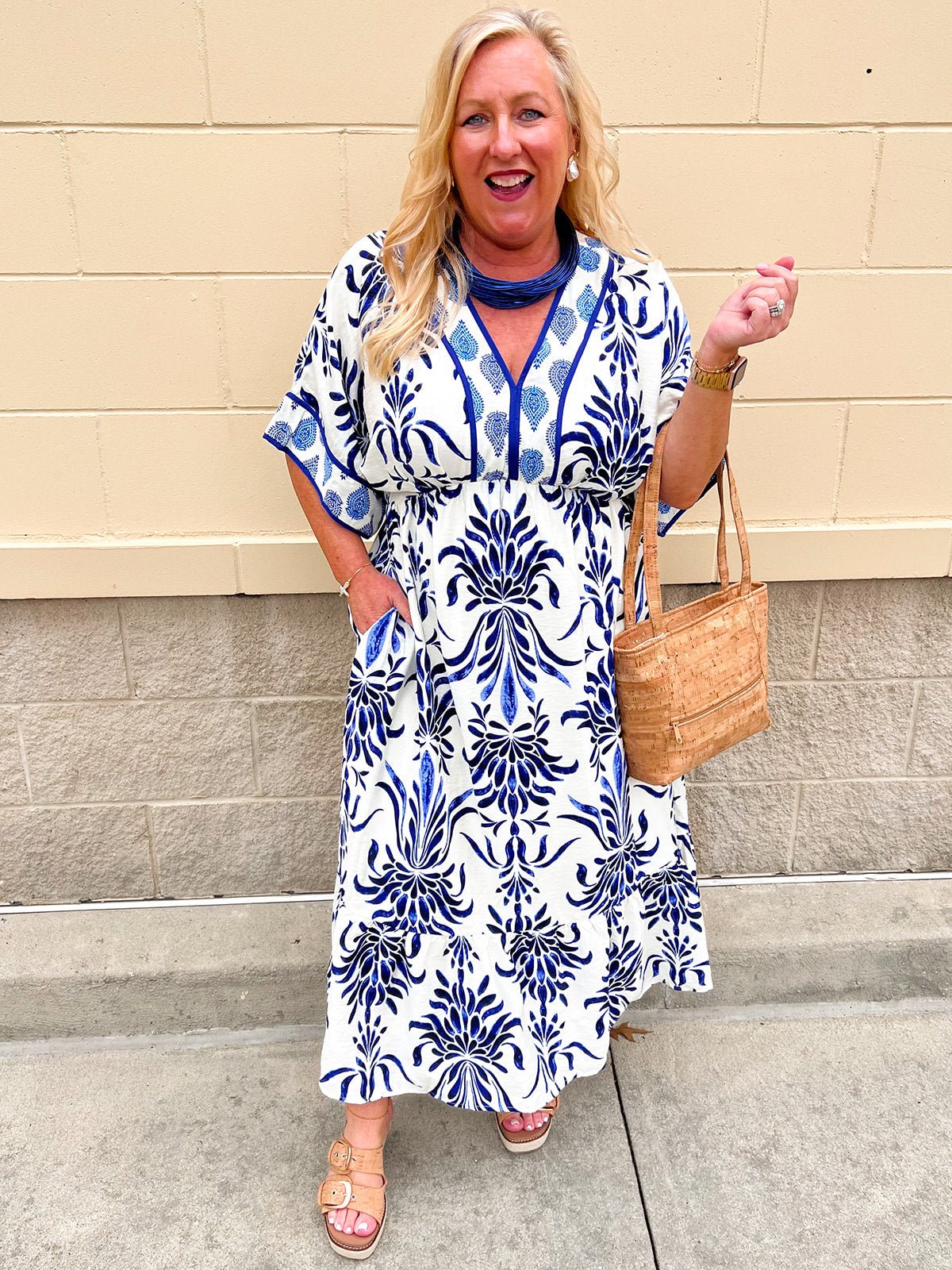 Azure Escape Midi Dress - The Pink Pineapple 850