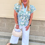 Azure Meadow Floral Blouse - The Pink Pineapple 850