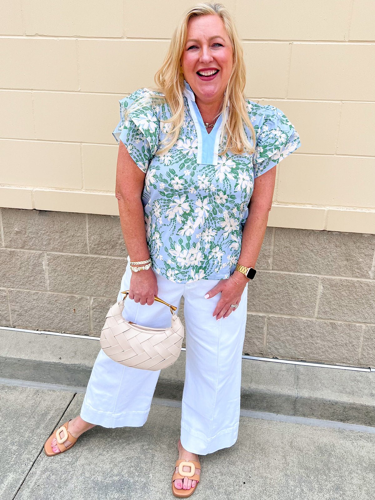 Azure Meadow Floral Blouse - The Pink Pineapple 850