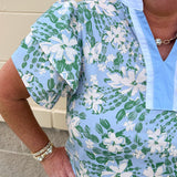 Azure Meadow Floral Blouse - The Pink Pineapple 850