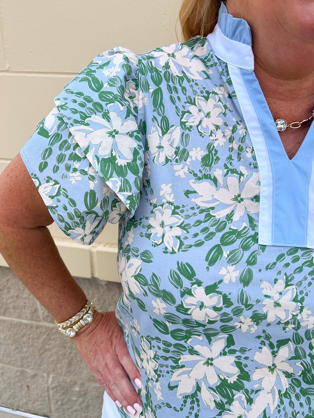 Azure Meadow Floral Blouse - The Pink Pineapple 850