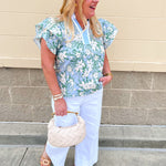 Azure Meadow Floral Blouse - The Pink Pineapple 850