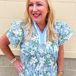 Azure Meadow Floral Blouse - The Pink Pineapple 850