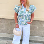 Azure Meadow Floral Blouse - The Pink Pineapple 850