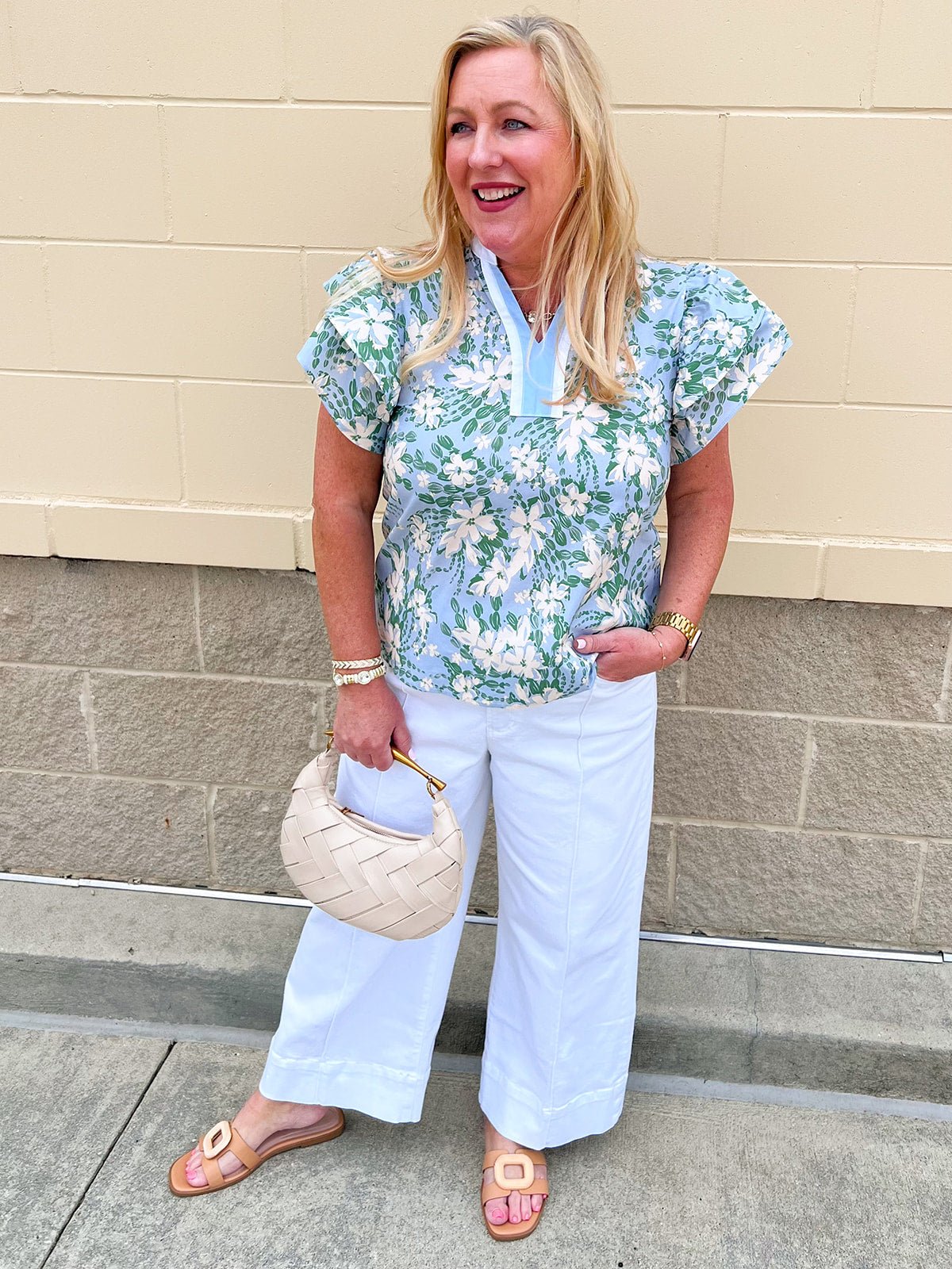 Azure Meadow Floral Blouse - The Pink Pineapple 850