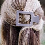 Silver Flames Medium Flat Square Hair Clip