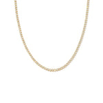 18K gold diamond-style tennis necklace, 15.5"