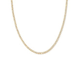 18K gold diamond-style tennis necklace, 15.5"