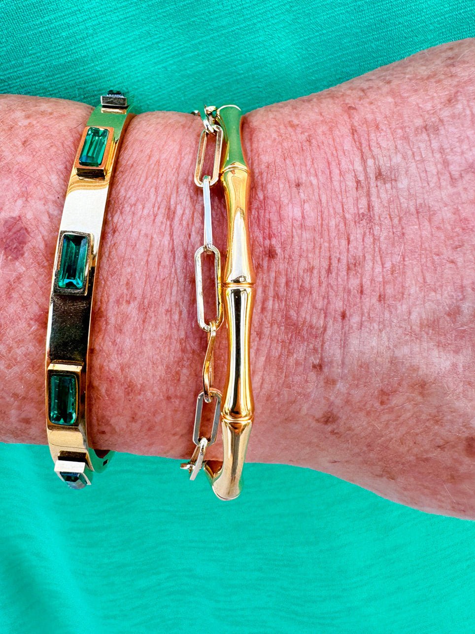 Bali 18k Gold Plated Bamboo Bracelet - The Pink Pineapple 850