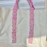 Bam Crak Dot Canvas Pearl Mahjong Tote - The Pink Pineapple 850