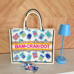 Bam Crak Dot Hand Beaded Mahjong Tote Bag - The Pink Pineapple 850