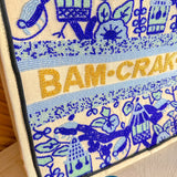 Bam Crak Dot Hand Beaded Mahjong Tote Bag in Blue - The Pink Pineapple 850