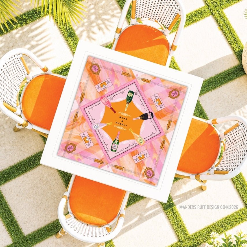 Bams & Bubbly Mahjong Mat - The Pink Pineapple 850