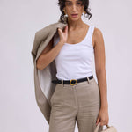 Basic Leather Belt with Asymmetrical Buckle - The Pink Pineapple 850