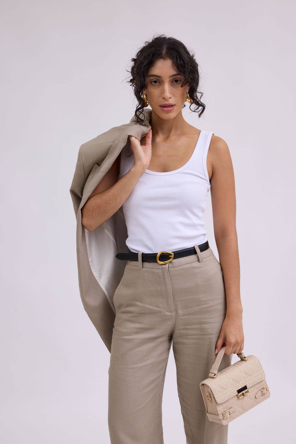 Basic Leather Belt with Asymmetrical Buckle - The Pink Pineapple 850