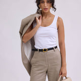 Basic Leather Belt with Asymmetrical Buckle - The Pink Pineapple 850