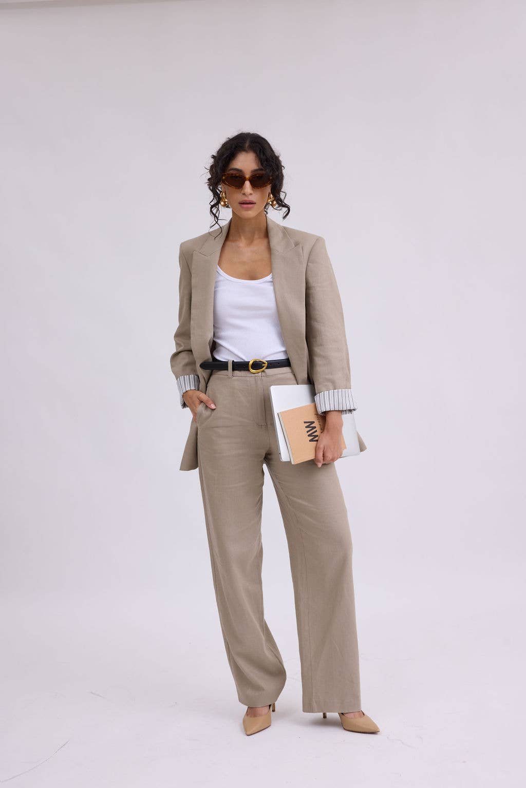 Basic Leather Belt with Asymmetrical Buckle - The Pink Pineapple 850