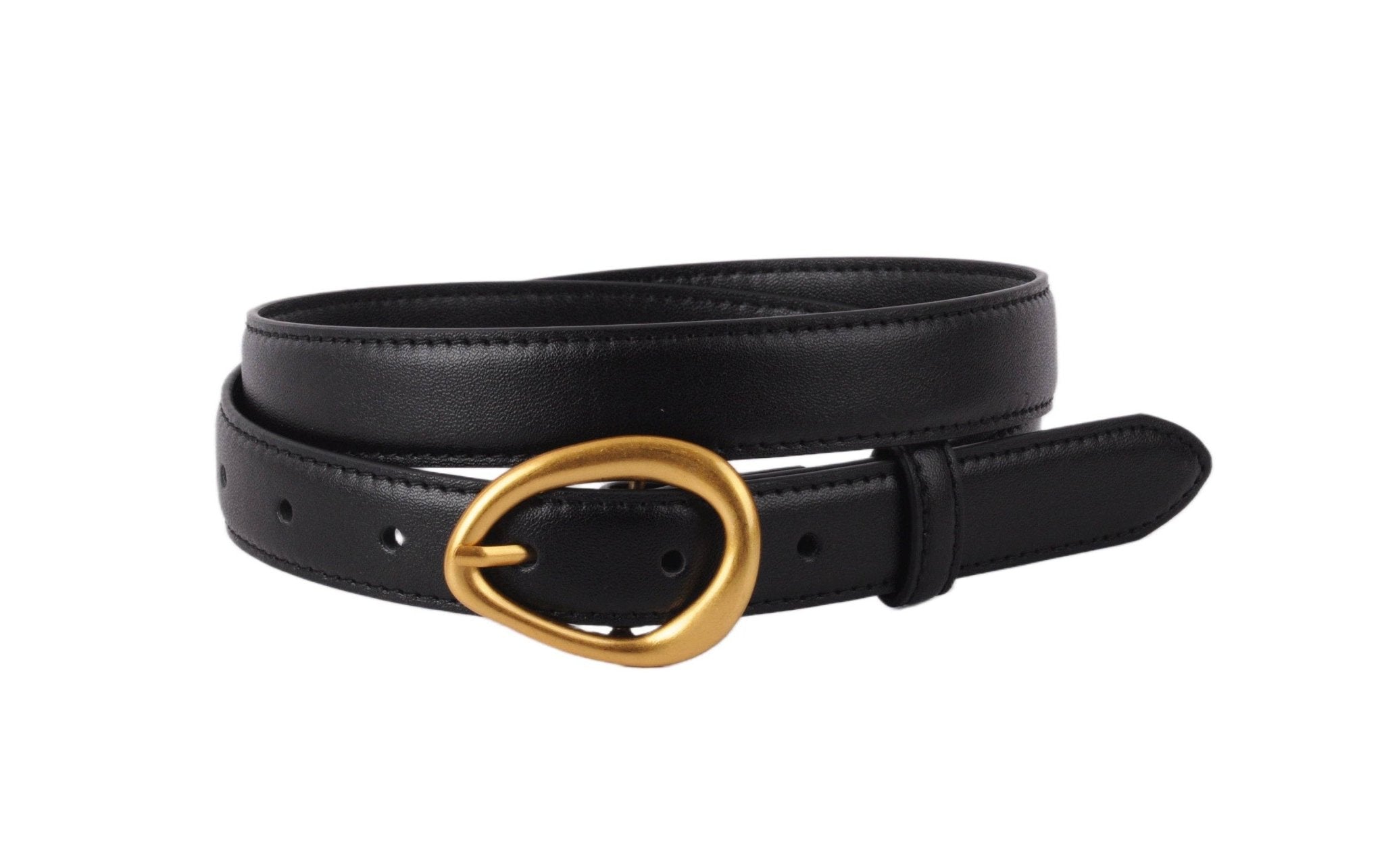 Basic Leather Belt with Asymmetrical Buckle - The Pink Pineapple 850