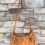 [BC Bags] Chic Slouch Chain Shoulder Bag in Camel Suede - The Pink Pineapple 850
