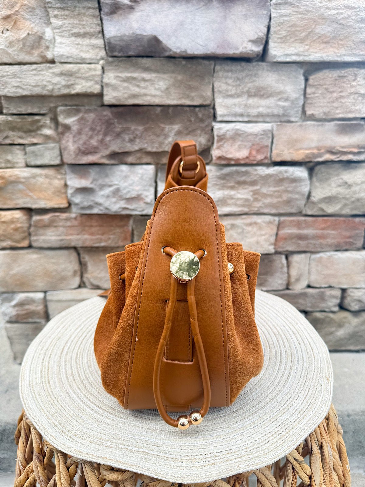 [BC Bags] Chic Slouch Chain Shoulder Bag in Camel Suede - The Pink Pineapple 850