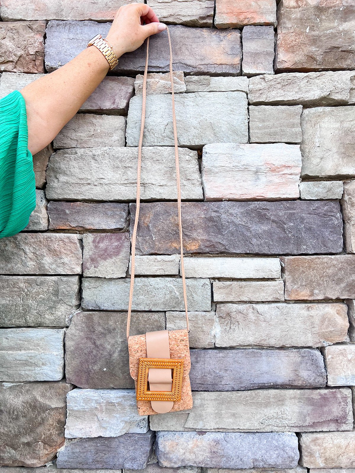 [BC Bags] Cork Mini Khaki Crossbody - The Pink Pineapple 850