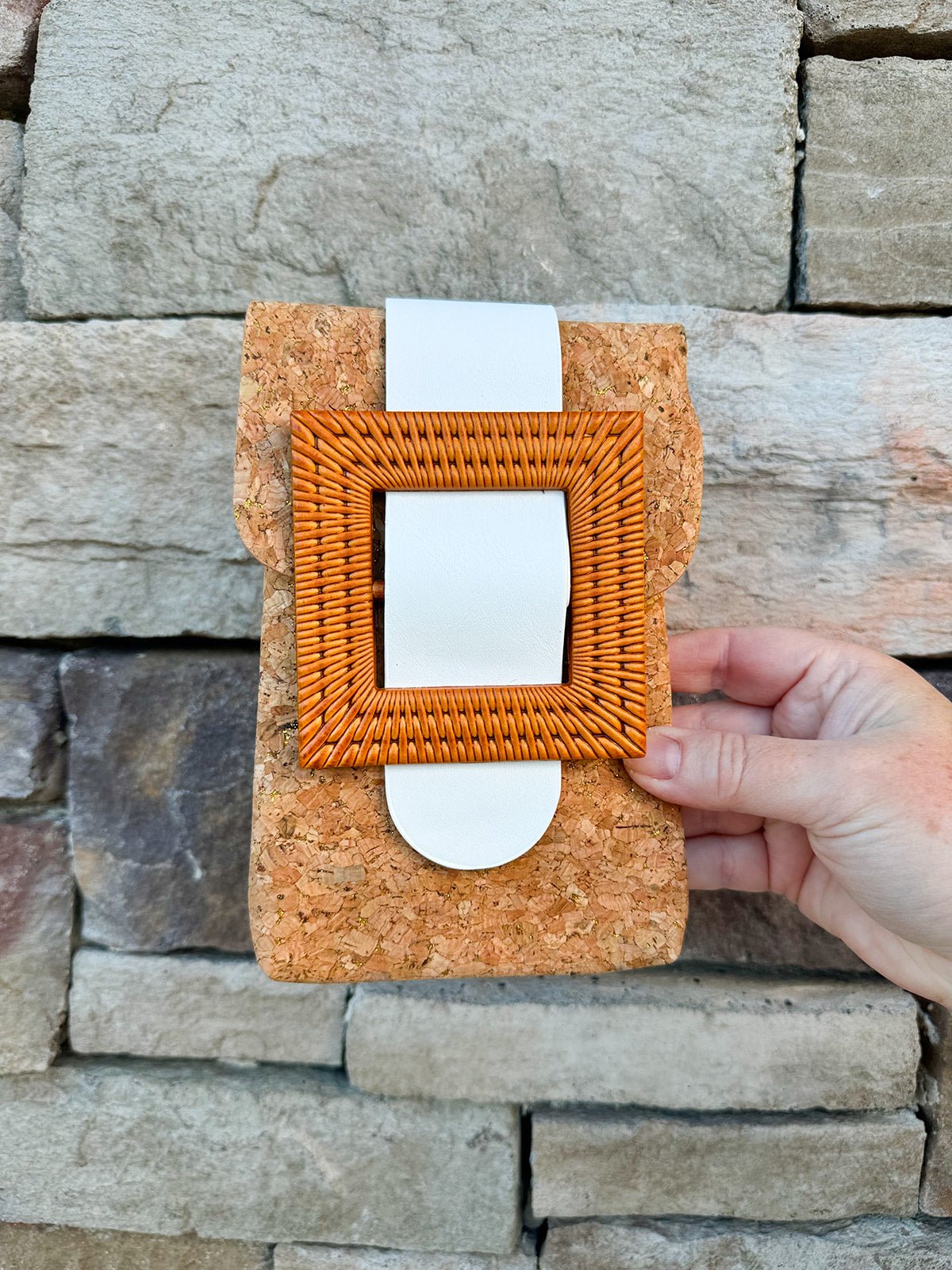 [BC Bags] Cork Mini White Crossbody - The Pink Pineapple 850