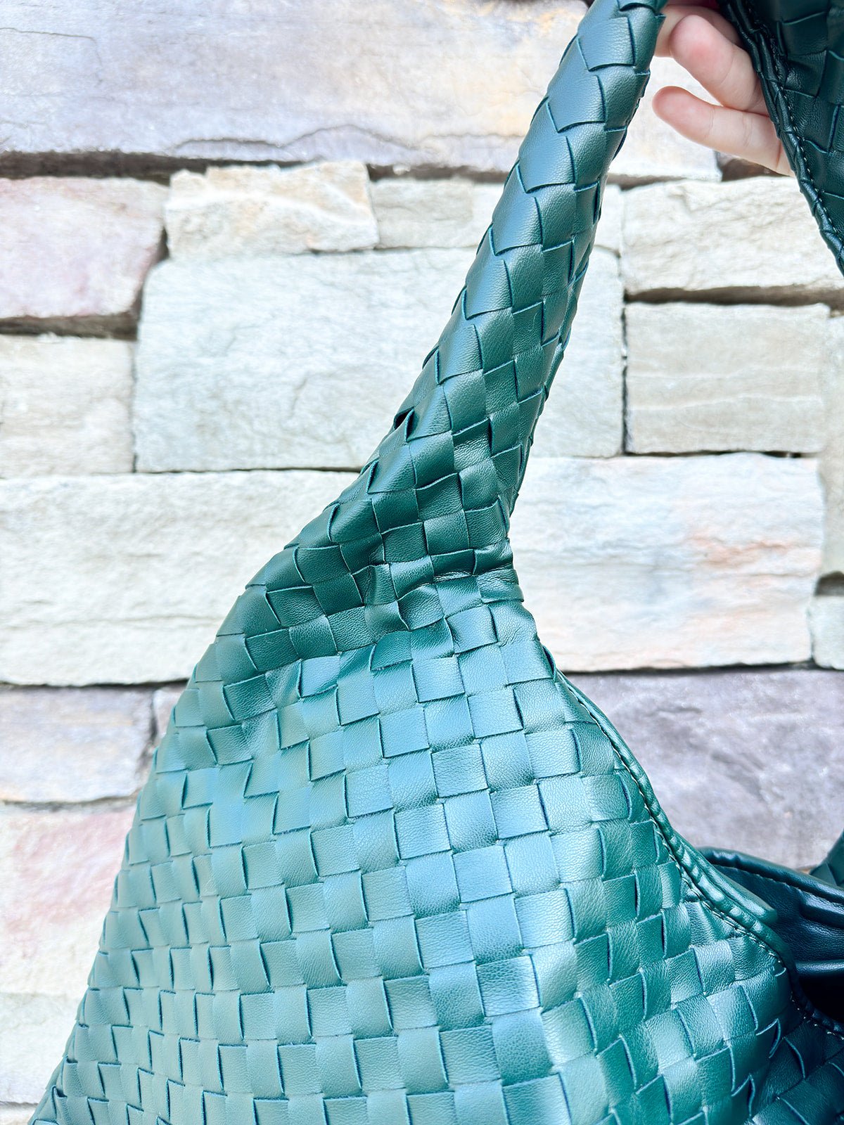 BC Bags Green Woven Shoulder Bag - The Pink Pineapple 850