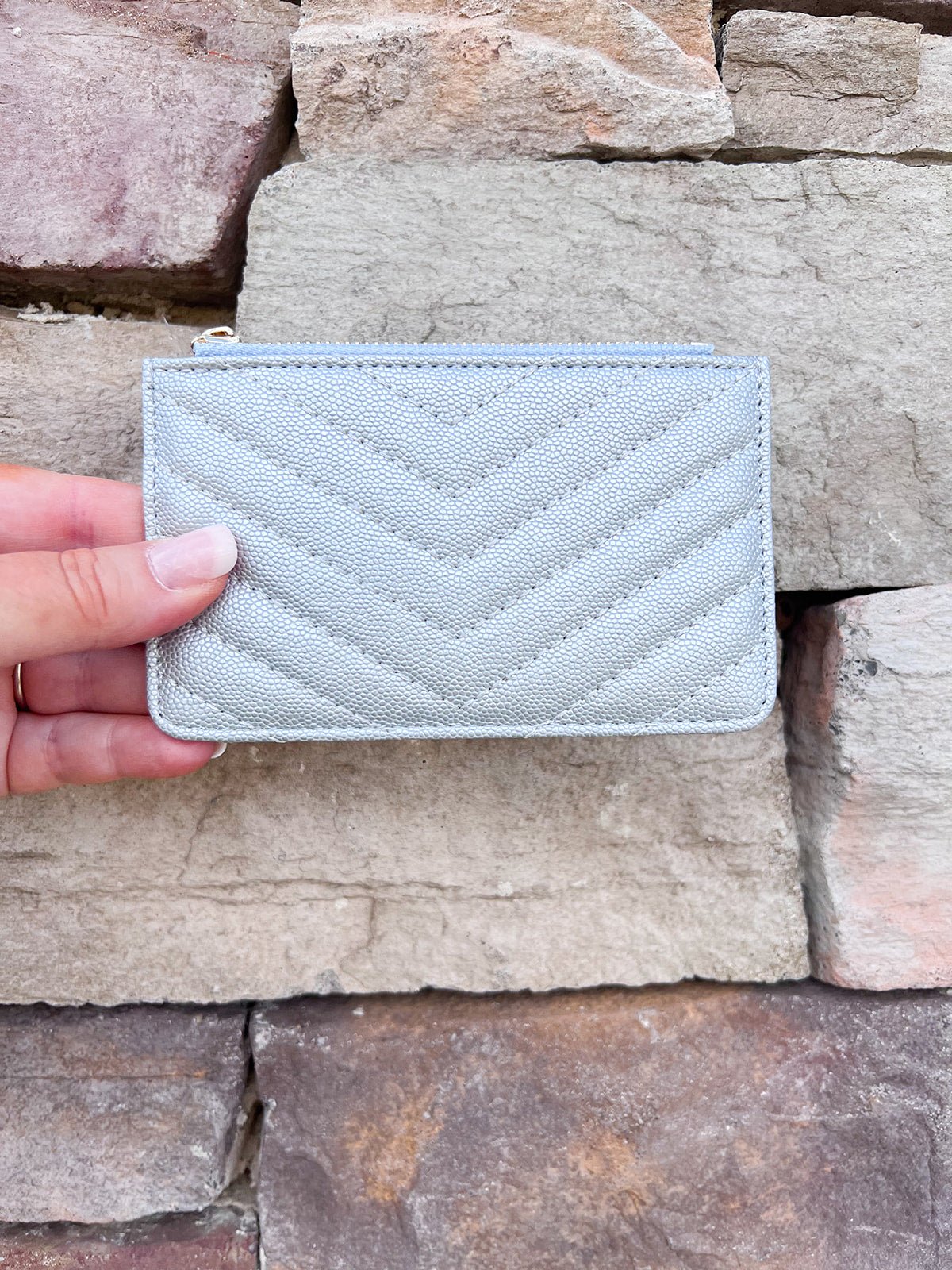 [BC Bags] Keychain Zip Wallet Silver - The Pink Pineapple 850