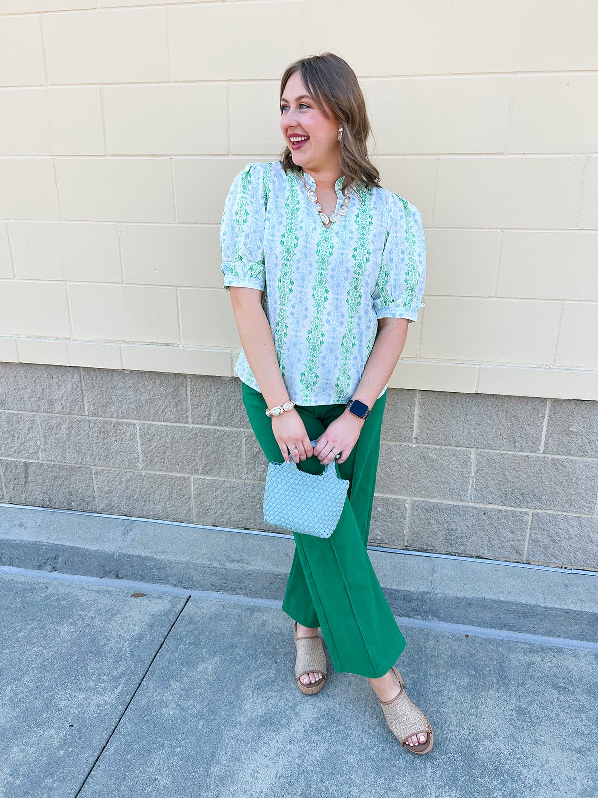 [BC Bags] Mint Woven Small Tote - The Pink Pineapple 850