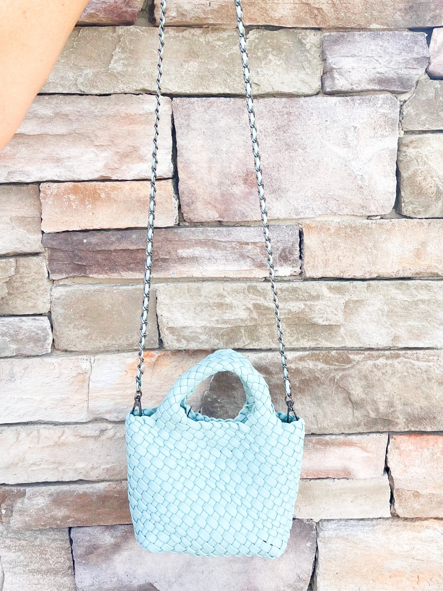 [BC Bags] Mint Woven Small Tote - The Pink Pineapple 850