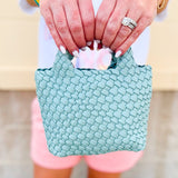 [BC Bags] Mint Woven Small Tote - The Pink Pineapple 850