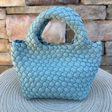 [BC Bags] Mint Woven Small Tote - The Pink Pineapple 850