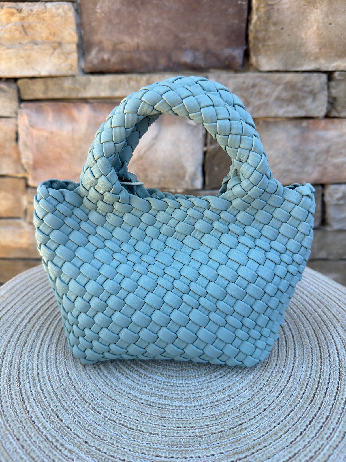 [BC Bags] Mint Woven Small Tote - The Pink Pineapple 850