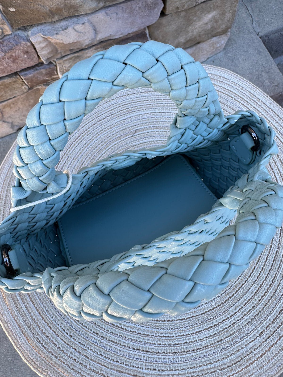 [BC Bags] Mint Woven Small Tote - The Pink Pineapple 850