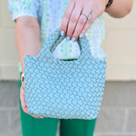 [BC Bags] Mint Woven Small Tote - The Pink Pineapple 850