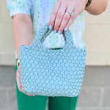 [BC Bags] Mint Woven Small Tote - The Pink Pineapple 850