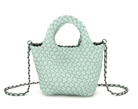 [BC Bags] Mint Woven Small Tote - The Pink Pineapple 850