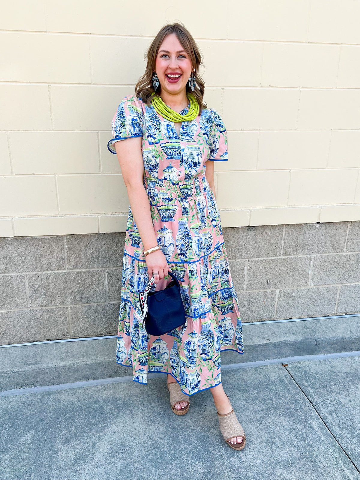 [BC Bags] Navy Scarf Strap Small Tote - The Pink Pineapple 850