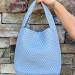 [BC Bags] Sky Blue Woven Handbag - The Pink Pineapple 850