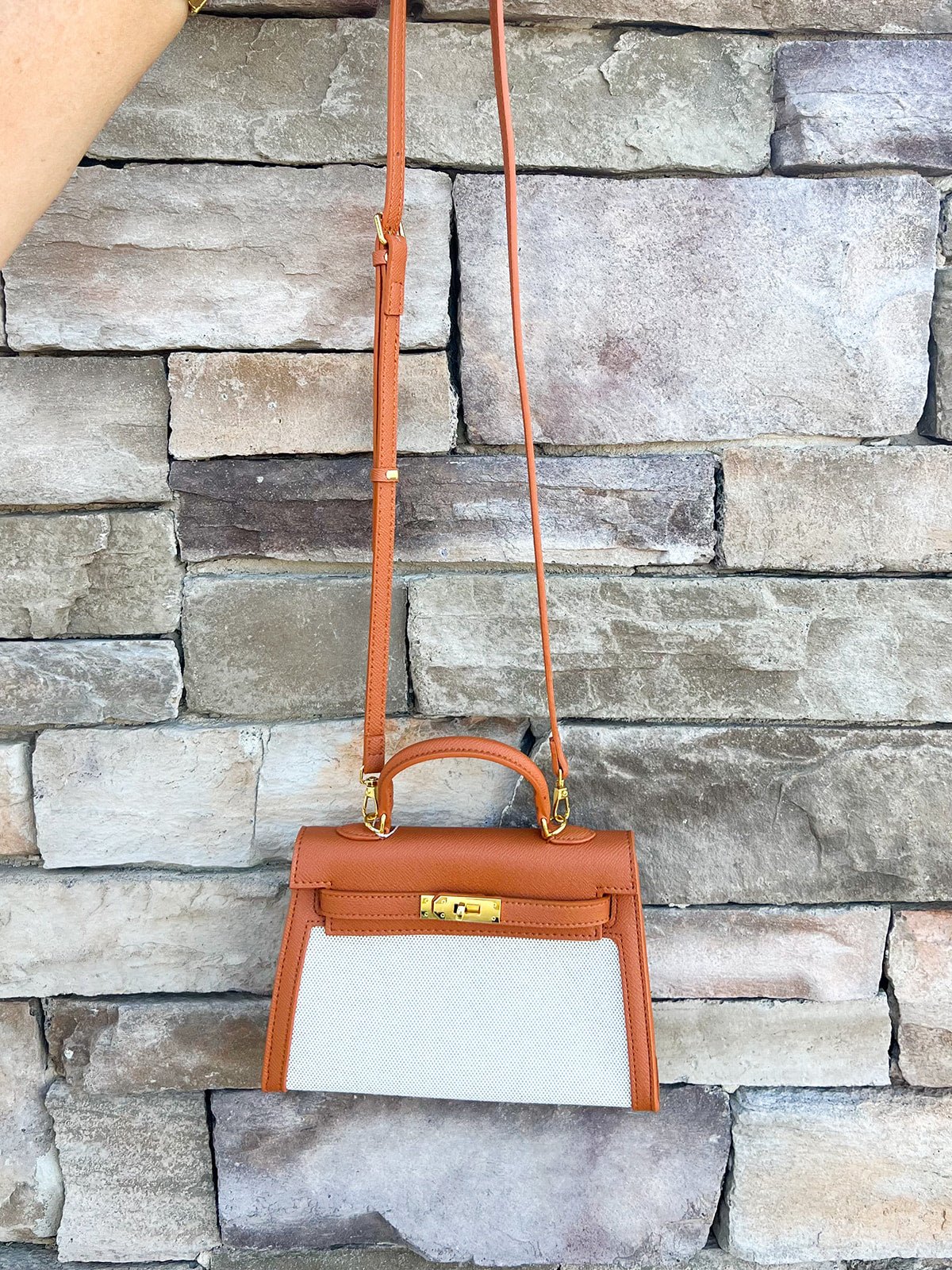 [BC Bags] Warm Caramel Leather Small Tote - The Pink Pineapple 850