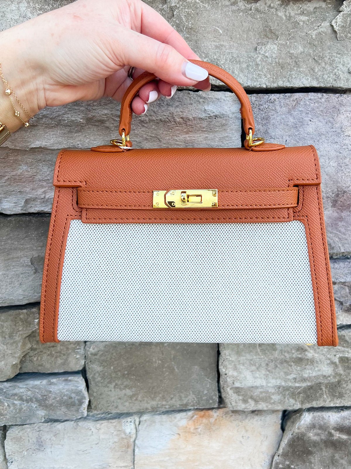 [BC Bags] Warm Caramel Leather Small Tote - The Pink Pineapple 850