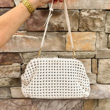 [BC Bags] White Braided Weave Clutch Handbag - The Pink Pineapple 850