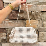 [BC Bags] White Braided Weave Clutch Handbag - The Pink Pineapple 850