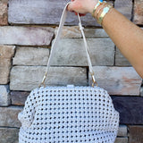 [BC Bags] White Braided Weave Clutch Handbag - The Pink Pineapple 850