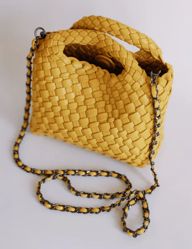 [BC Bags] Yellow Woven Small Tote - The Pink Pineapple 850