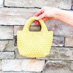 [BC Bags] Yellow Woven Small Tote - The Pink Pineapple 850