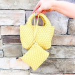 [BC Bags] Yellow Woven Small Tote - The Pink Pineapple 850