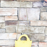 [BC Bags] Yellow Woven Small Tote - The Pink Pineapple 850