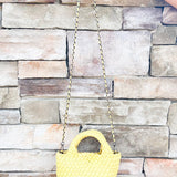 [BC Bags] Yellow Woven Small Tote - The Pink Pineapple 850